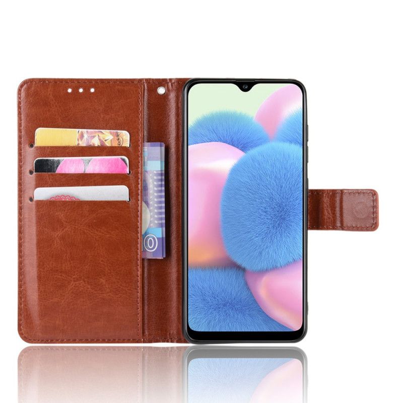Fodral Samsung Galaxy A41 Svart Prickigt Konstläder