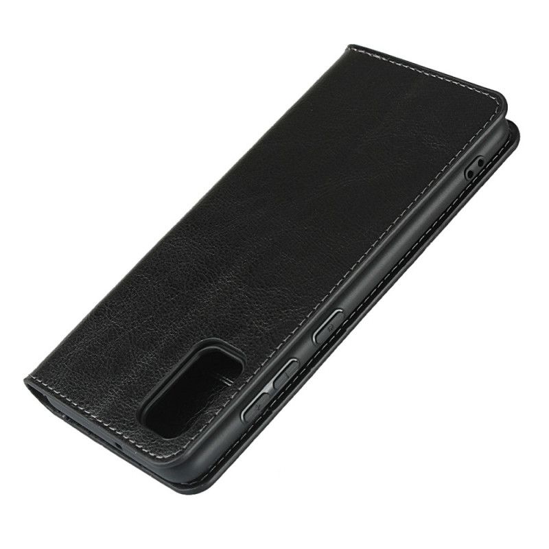Folio-fodral Samsung Galaxy A41 Svart Äkta Läder