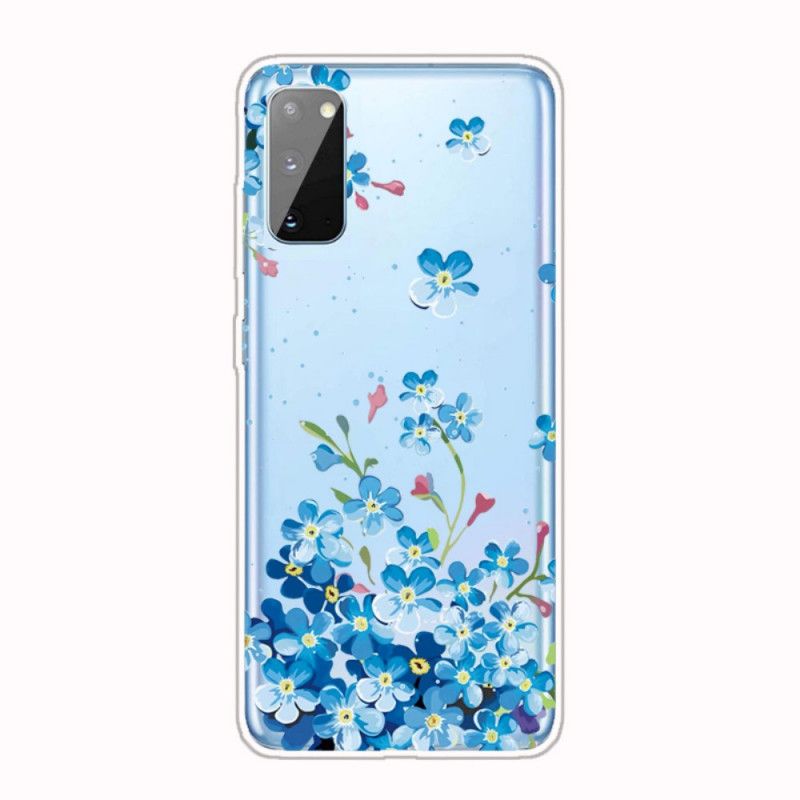 Skal Samsung Galaxy A41 Mobilskal Blå Blommor