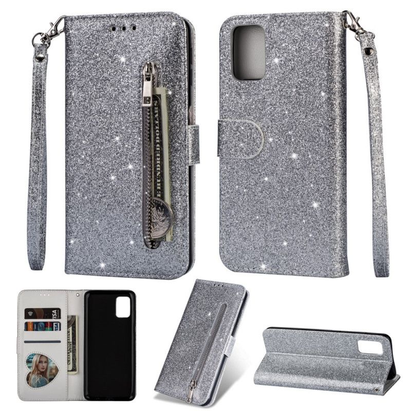 Skyddsfodral Samsung Galaxy A41 Svart Glittermyntväska