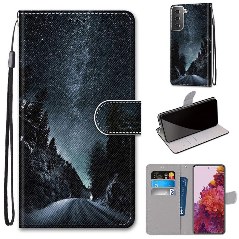 Fodral för Samsung Galaxy S21 5G Svart Mystisk Natur