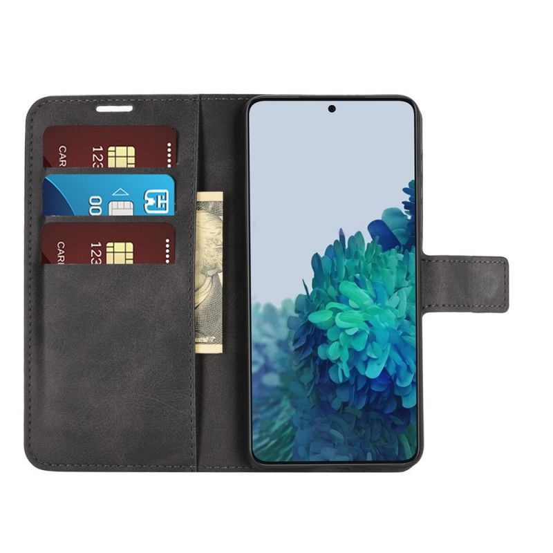 Fodral för Samsung Galaxy S21 5G Svart Smalt Imiterat Läder