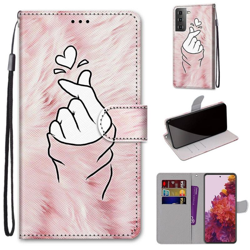 Fodral Samsung Galaxy S21 5G Fingerhjärta