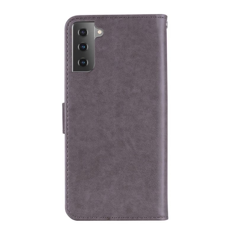 Fodral Samsung Galaxy S21 5G Grå Uggla Mandala Och Rem
