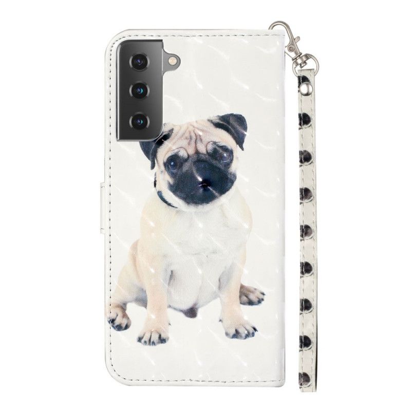Fodral Samsung Galaxy S21 5G Hundljusfläckar Med Rem