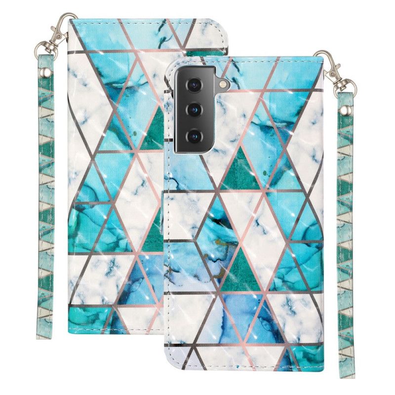 Fodral Samsung Galaxy S21 5G Marmorljusfläckar Med Remsa