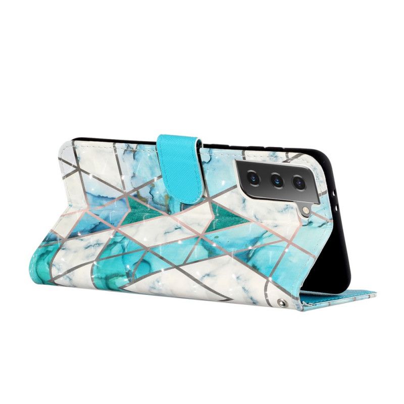 Fodral Samsung Galaxy S21 5G Marmorljusfläckar Med Remsa