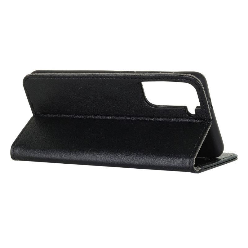 Fodral Samsung Galaxy S21 5G Svart Traditionellt Litchi