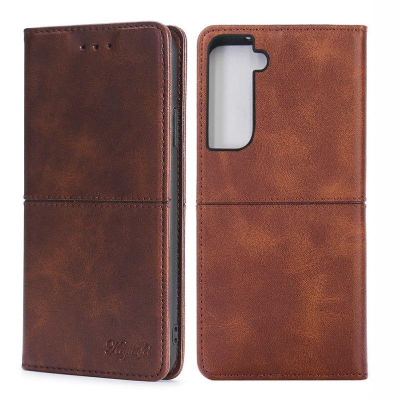 Folio-fodral för Samsung Galaxy S21 5G Svart Couture Läderstil