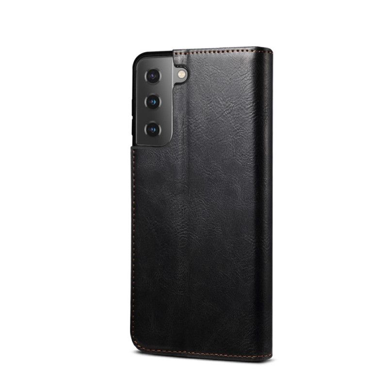 Folio-fodral Samsung Galaxy S21 5G Svart Vaxat Konstläder