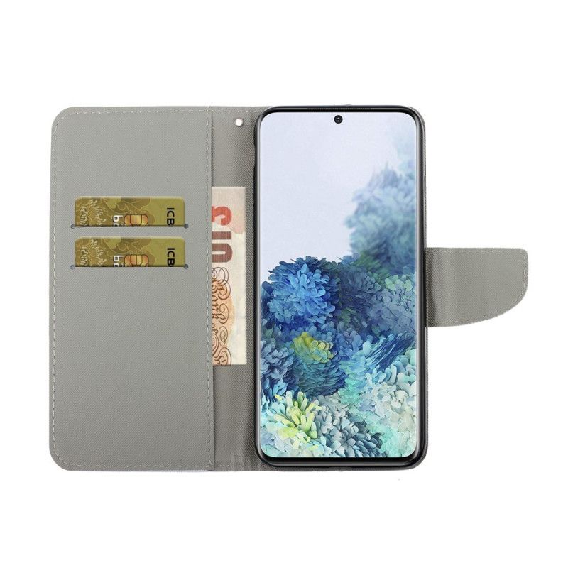 Läderfodral Samsung Galaxy S21 5G Mobilskal Stringtros