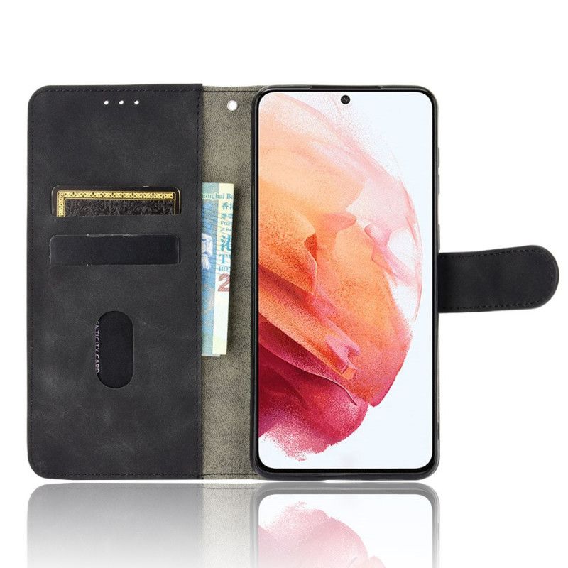 Läderskal Samsung Galaxy S21 5G Svart Hud-Touch