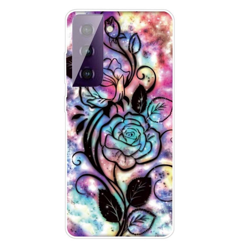 Skal för Samsung Galaxy S21 5G Grafisk Blomma
