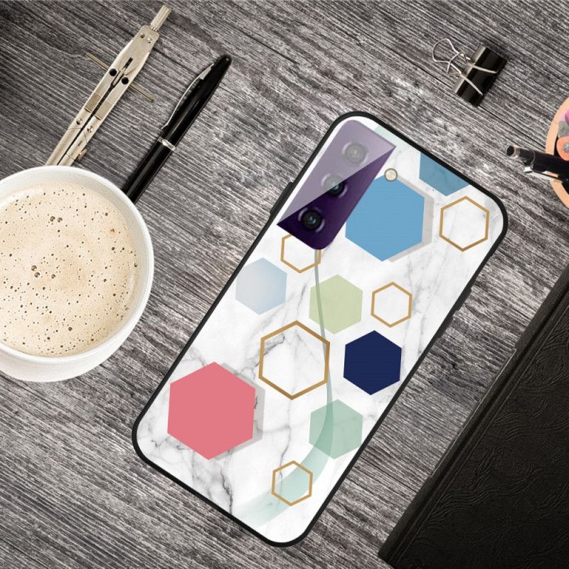Skal för Samsung Galaxy S21 5G Svart Marmorfärgad Geometri