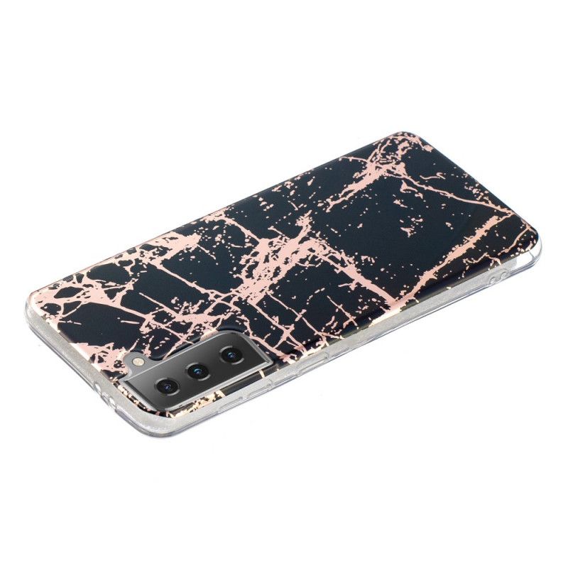 Skal för Samsung Galaxy S21 5G Svart Ultra Designarmarmor