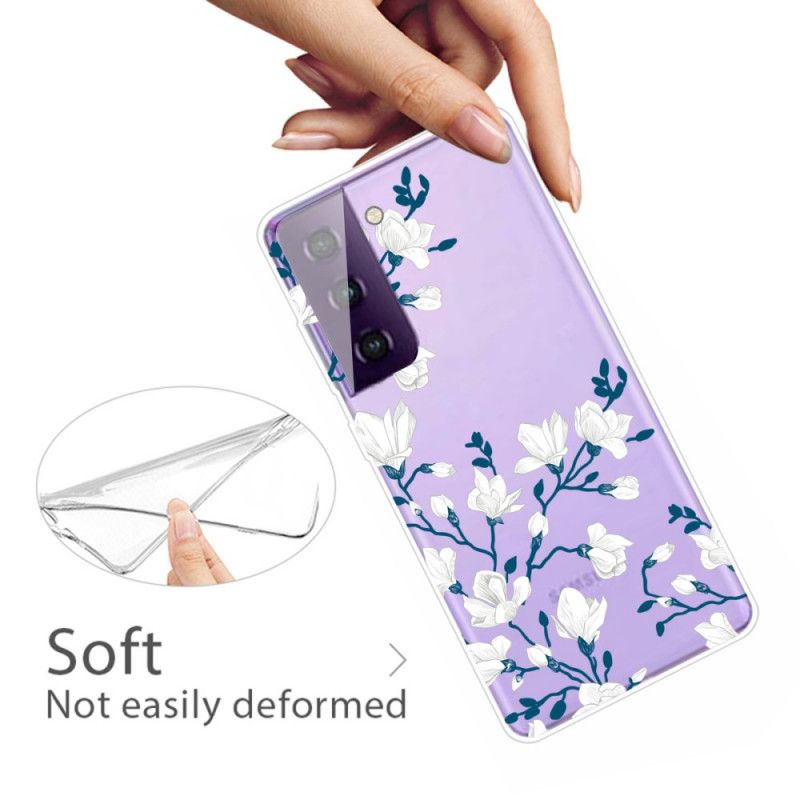 Skal för Samsung Galaxy S21 5G Vita Blommor