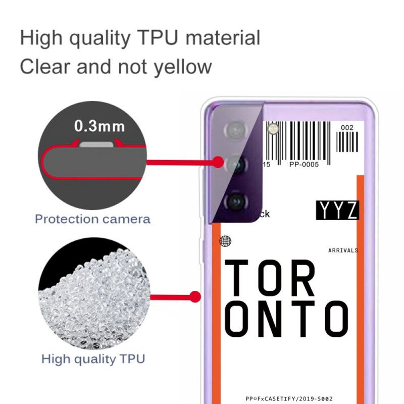 Skal Samsung Galaxy S21 5G Boardingkort Till Toronto