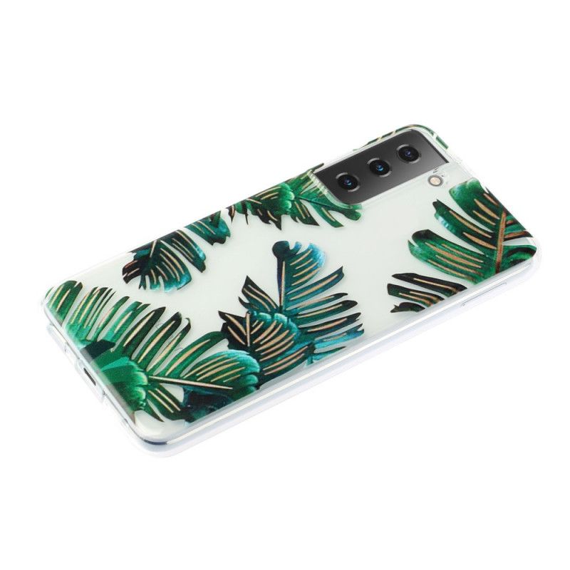 Skal Samsung Galaxy S21 5G Genomskinliga Gröna Blad