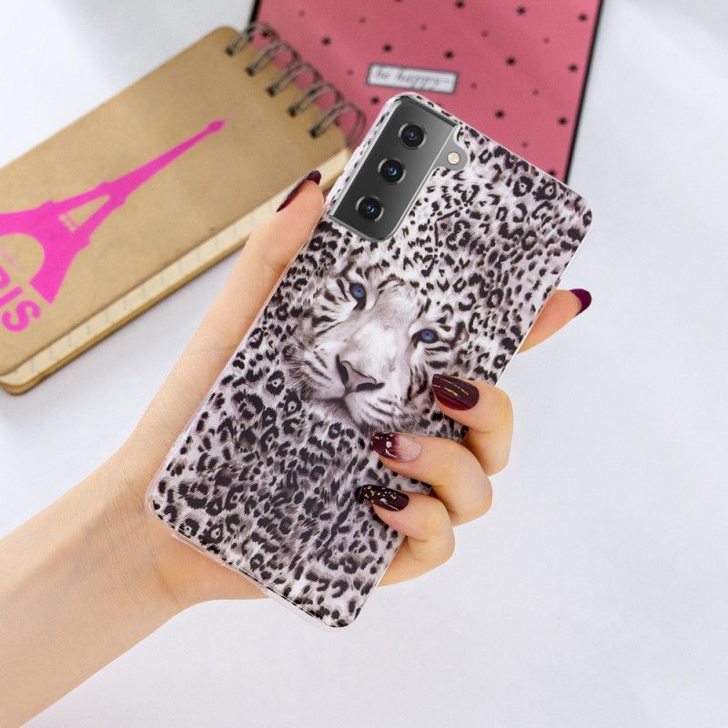 Skal Samsung Galaxy S21 5G Mobilskal Fluorescerande Leopard