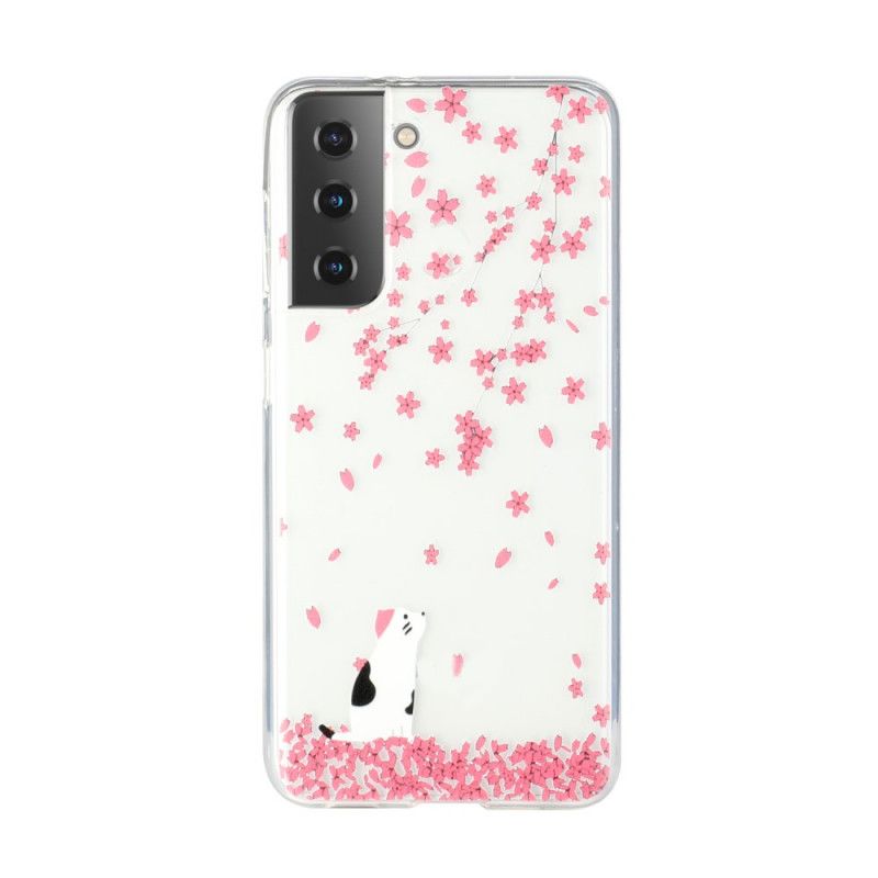 Skal Samsung Galaxy S21 5G Mobilskal Kronblad Och Katt