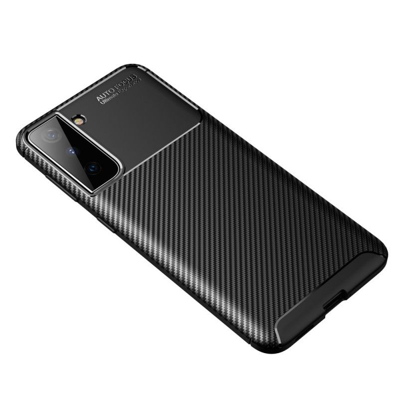 Skal Samsung Galaxy S21 5G Svart Flexibel Kolfiberstruktur
