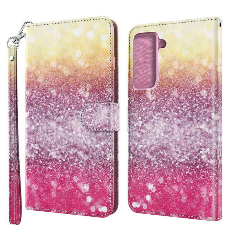 Skyddsfodral Samsung Galaxy S21 5G Magenta Glittergradient