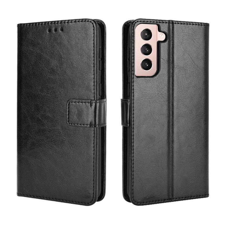 Skyddsfodral Samsung Galaxy S21 5G Svart Flashigt Konstläder