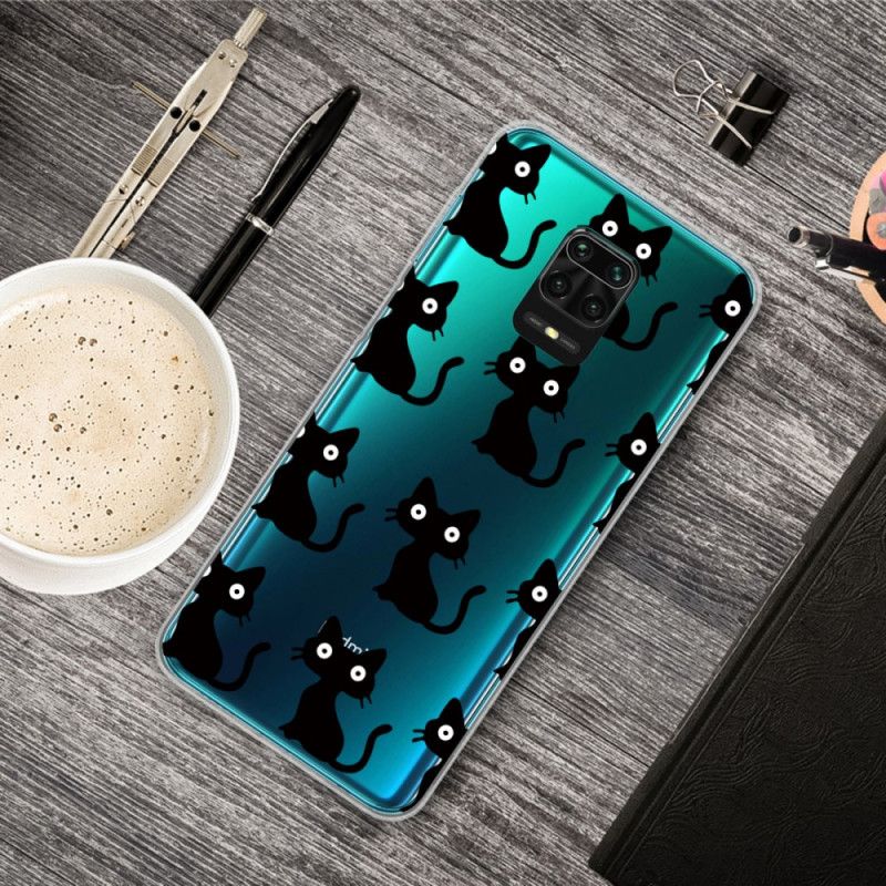 Skal Xiaomi Redmi Note 9S / Note 9 Pro Flera Svarta Katter