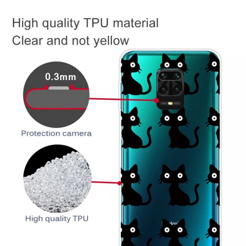 Skal Xiaomi Redmi Note 9S / Note 9 Pro Flera Svarta Katter