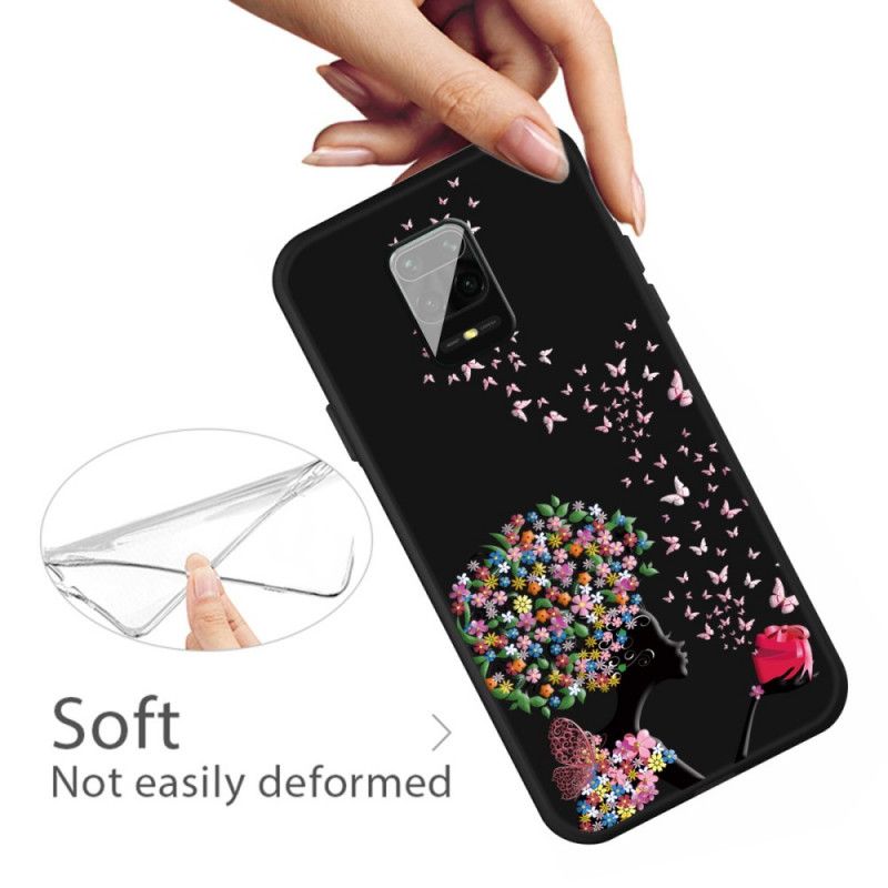 Skal Xiaomi Redmi Note 9S / Note 9 Pro Kvinna Med Ett Blommigt Huvud