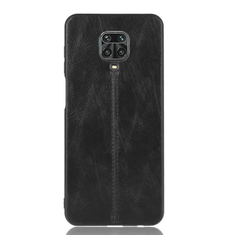 Skal Xiaomi Redmi Note 9S / Note 9 Pro Svart Mobilskal Sydd Lädereffekt