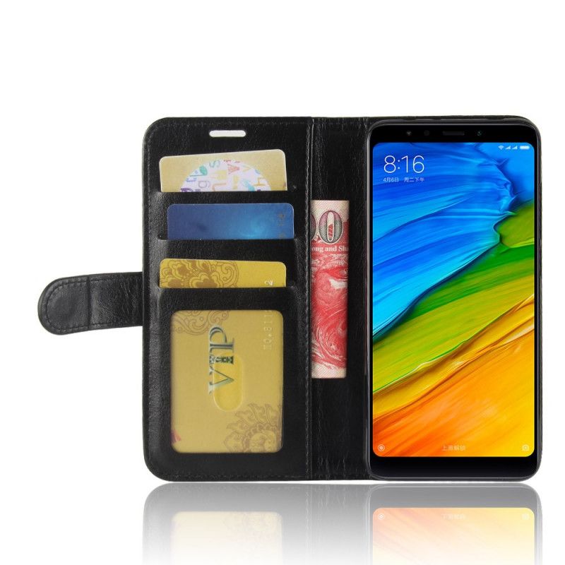 Läderfodral Xiaomi Redmi 5 Svart Mobilskal Ultra Konstläder