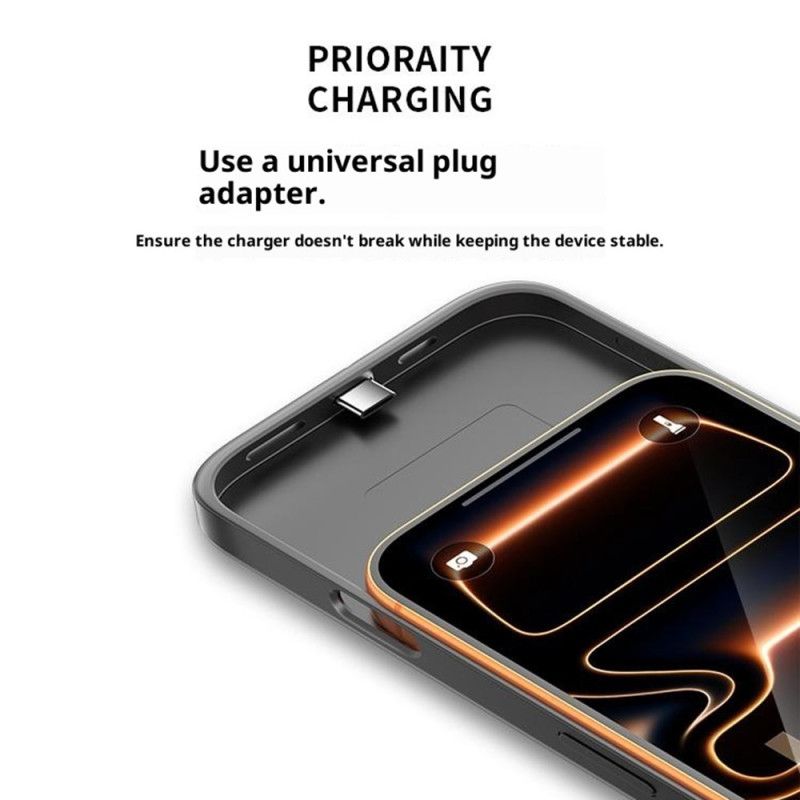 5000mah Externt Batterifodral För iPhone 17 Pro Med Inbyggt Stativ