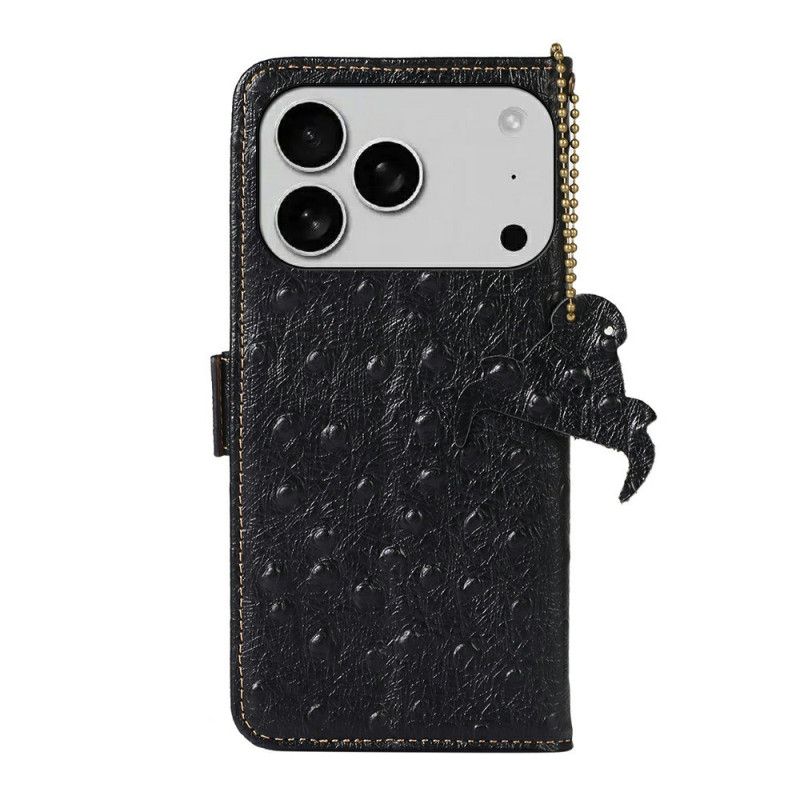 Fodral För iPhone 17 Pro Strutsstrukturerat Läder