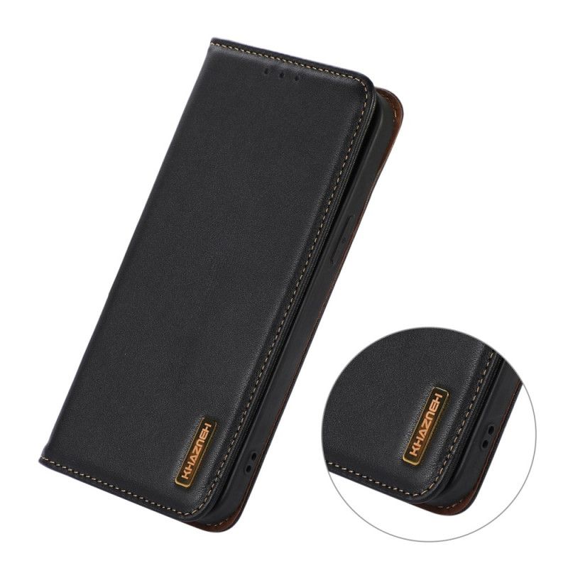 Folio-fodral iPhone 17 Pro Telefonfodral Khazneh Premiumläder