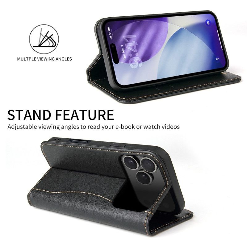 Folio-fodral iPhone 17 Pro Telefonfodral Premium Läderdesign