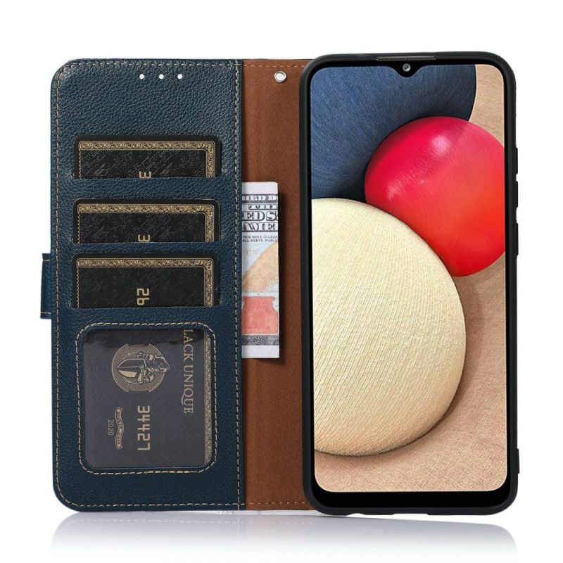 Läderfodral iPhone 17 Pro Telefonfodral Khazneh Tvåfärgad Rfid-plånbok