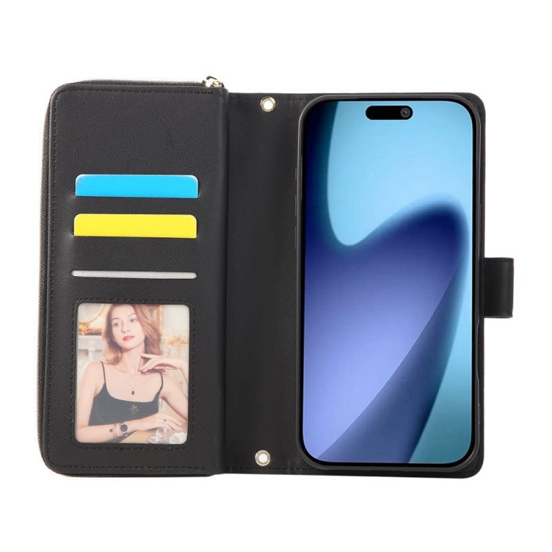 Läderskal Fodral iPhone 17 Pro Monokrom Rem