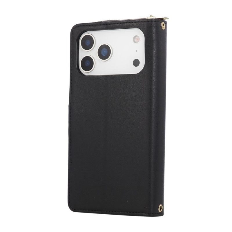 Läderskal Fodral iPhone 17 Pro Monokrom Rem