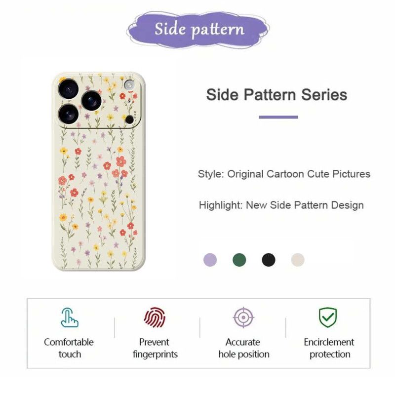 Skal För iPhone 17 Pro Flytande Silikonblommor
