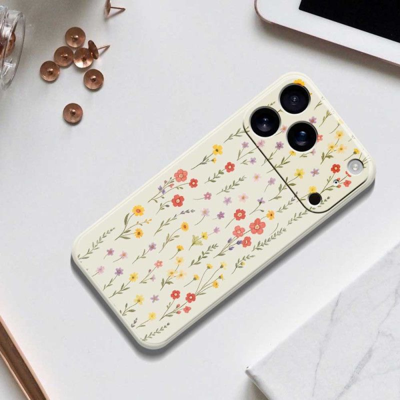 Skal För iPhone 17 Pro Flytande Silikonblommor