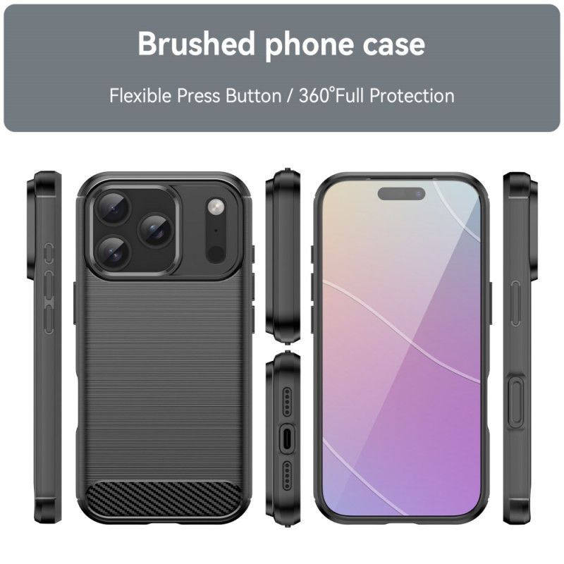 Skal iPhone 17 Pro Borstad Kolfiber