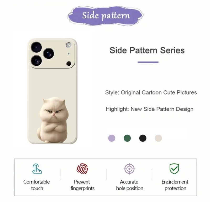 Skal iPhone 17 Pro Flytande Silikon Med Arg Katt