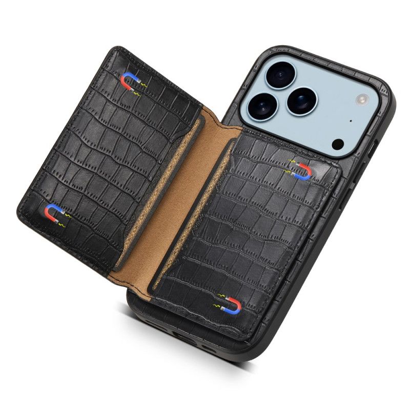 Skal iPhone 17 Pro Korthållare I Krokodileffekt