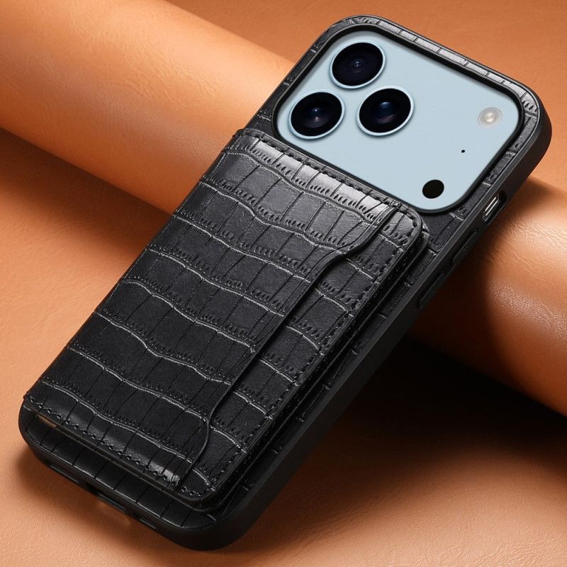 Skal iPhone 17 Pro Korthållare I Krokodileffekt
