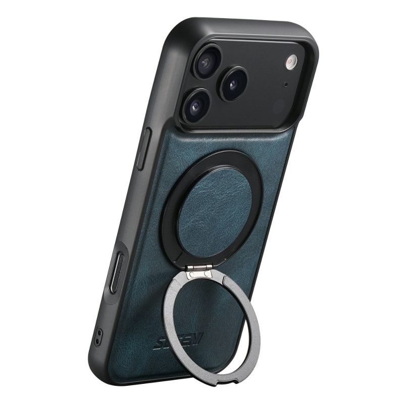 Skal iPhone 17 Pro Magsafe-kompatibel Vaxad Lädereffekt Med Roterande Fäste