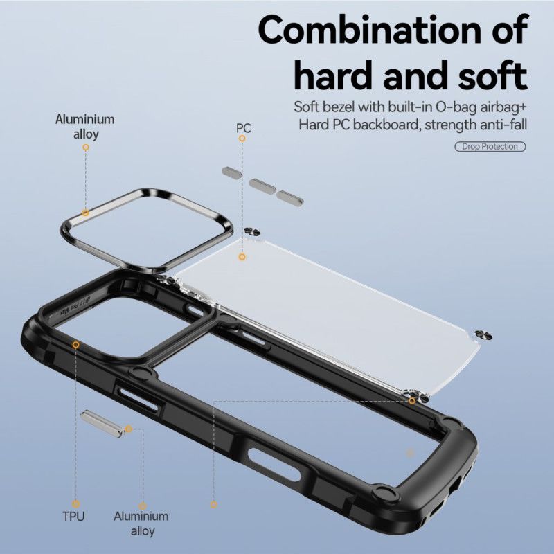 Skal iPhone 17 Pro Telefonfodral Hybrid Transparent