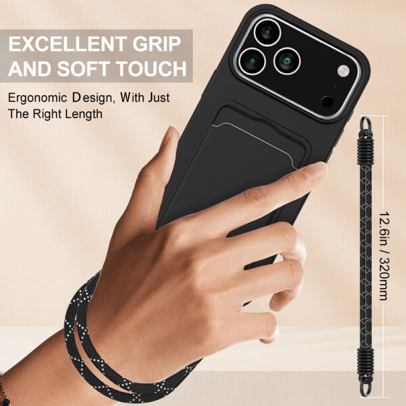 Skal iPhone 17 Pro Telefonfodral Korthållare Med Sladd