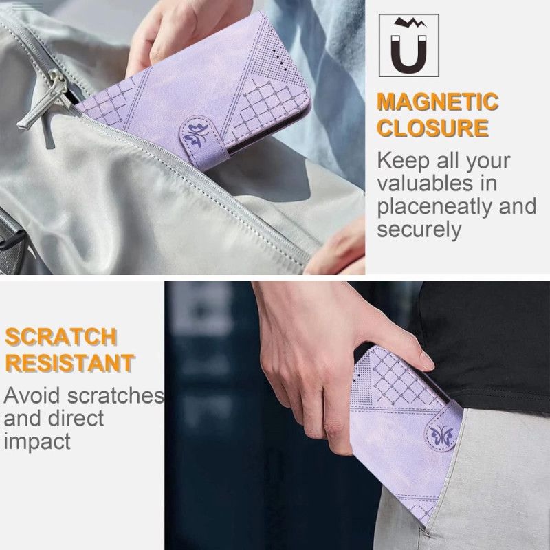 Fodral För Xiaomi Redmi Note 14 Pro 4g Geometriskt Mönster Med Rem