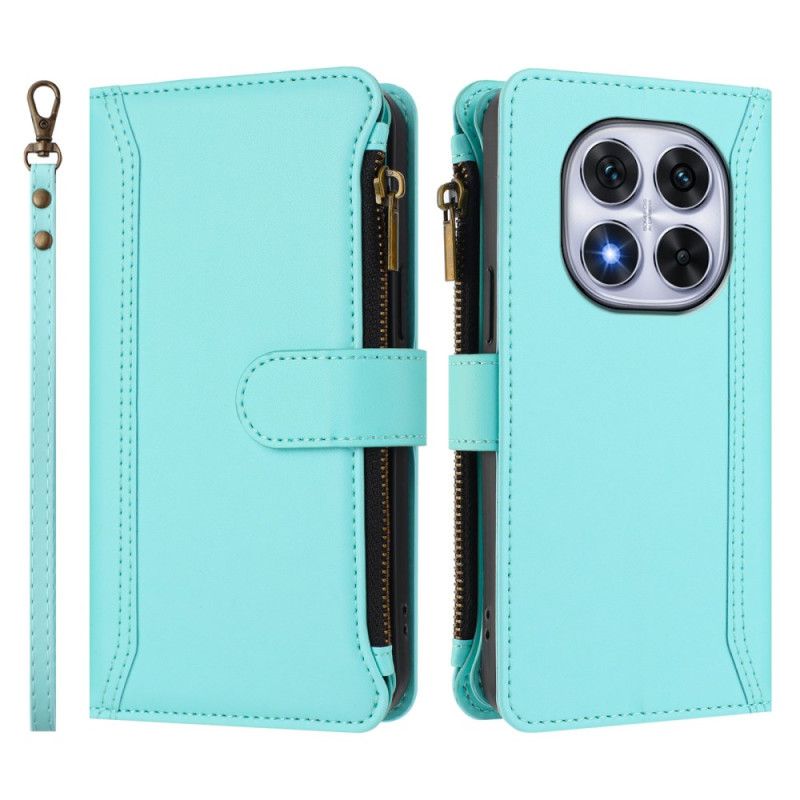 Fodral För Xiaomi Redmi Note 14 Pro 4g Plånbok Med 9 Kortplatser Och Snodd